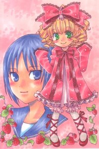 Rating: Safe Score: 0 Tags: 2girls apple blonde_hair blue_eyes blue_hair blush bow cherry dress drill_hair food frills fruit grapes green_eyes hair_bow hina_ichigo hinaichigo holding_fruit image long_sleeves multiple_girls object_namesake pink_bow ribbon shoes short_hair smile solo strawberry strawberry_print tomato twin_drills User: admin