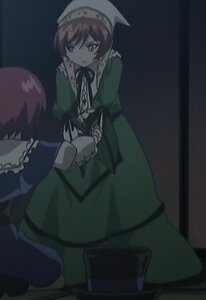 Rating: Safe Score: 0 Tags: 1girl brown_hair dress green_dress image long_sleeves sitting solo suiseiseki User: admin