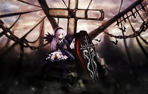 Rating: Safe Score: 0 Tags: 1girl bad_id bad_pixiv_id boots chain coffin cross dress frills gothic_lolita hairband image klamp lolita_fashion long_hair photoshop_(medium) red_eyes rozen_maiden silver_hair sitting solo suigintou thighhighs weapon wings User: admin
