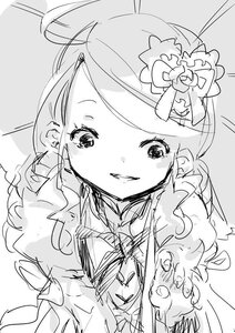Rating: Safe Score: 0 Tags: 1girl antenna_hair bangs blush bow dress eyebrows_visible_through_hair flower greyscale hair_bow hair_flower hair_ornament image kanaria long_hair long_sleeves looking_at_viewer monochrome sketch smile solo upper_body User: admin
