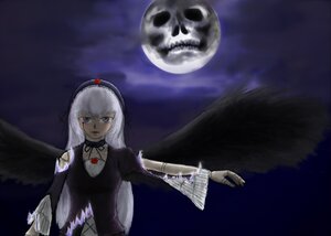 Rating: Safe Score: 0 Tags: 1girl auto_tagged black_wings choker cross dress full_moon image jewelry long_hair moon solo suigintou wings User: admin
