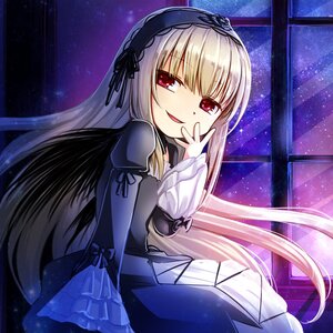 Rating: Safe Score: 0 Tags: 1girl black_dress black_ribbon dress eyebrows_visible_through_hair hairband image long_hair long_sleeves looking_at_viewer night night_sky open_mouth red_eyes ribbon silver_hair sky smile solo star_(sky) starry_sky suigintou very_long_hair window User: admin