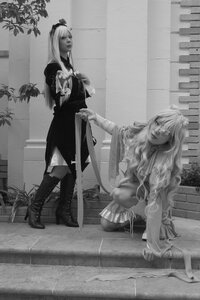 Rating: Safe Score: 0 Tags: 2girls boots flower greyscale long_hair monochrome multiple_cosplay multiple_girls plant standing tagme thighhighs User: admin