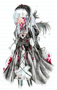 Rating: Safe Score: 0 Tags: 1girl black_dress black_ribbon black_wings dress flower frills hairband image juliet_sleeves long_hair long_sleeves looking_at_viewer puffy_sleeves red_eyes rose solo standing suigintou very_long_hair wings User: admin