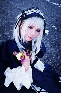 Rating: Safe Score: 0 Tags: 1girl bangs black_ribbon closed_mouth dress frills gothic_lolita hairband lolita_fashion long_hair long_sleeves looking_at_viewer ribbon solo suigintou User: admin