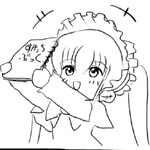 Rating: Safe Score: 0 Tags: 1girl greyscale image looking_at_viewer maid maid_headdress monochrome shinku simple_background solo white_background User: admin
