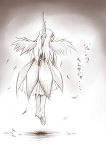Rating: Safe Score: 0 Tags: 1girl angel_wings bird feathered_wings feathers full_body greyscale harpy head_wings image long_hair monochrome solo suigintou talons white_feathers wings User: admin