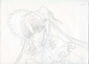 Rating: Safe Score: 0 Tags: 1girl blush bonnet bow bowtie dress drill_hair frills image long_hair long_sleeves monochrome shinku simple_background solo upper_body white_background User: admin