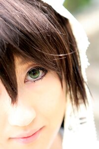 Rating: Safe Score: 0 Tags: 1girl bangs blurry brown_hair close-up face green_eyes lips looking_at_viewer short_hair solo suiseiseki User: admin