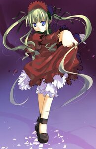 Rating: Safe Score: 0 Tags: 1girl blonde_hair bloomers blue_eyes bow bowtie dress full_body image long_hair long_sleeves looking_at_viewer petals red_dress shinku shoes solo standing twintails underwear very_long_hair white_bloomers User: admin