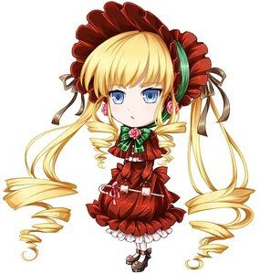 Rating: Safe Score: 0 Tags: 1girl blonde_hair blue_eyes blush bow bowtie dress drill_hair full_body image long_hair looking_at_viewer ringlets shinku shoes simple_background solo twin_drills twintails white_background User: admin