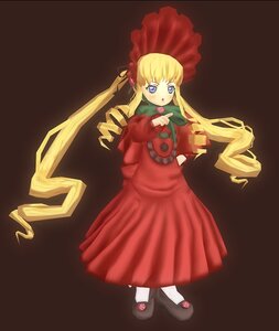 Rating: Safe Score: 0 Tags: 1girl blonde_hair blue_eyes blush bonnet dress drill_hair full_body image long_hair long_sleeves looking_at_viewer open_mouth red_dress shinku shoes simple_background solo standing twin_drills twintails very_long_hair User: admin