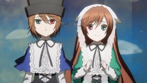 Rating: Safe Score: 0 Tags: 2girls brown_hair dress green_dress green_eyes hat head_scarf heterochromia image long_hair long_sleeves looking_at_viewer multiple_girls pair red_eyes ribbon short_hair siblings sisters souseiseki suiseiseki twins wings User: admin