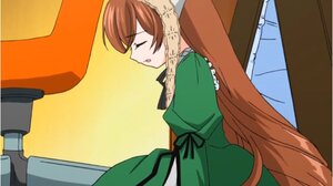 Rating: Safe Score: 0 Tags: 1girl brown_hair closed_eyes dress frills green_dress hairband image long_hair long_sleeves profile solo suiseiseki very_long_hair User: admin