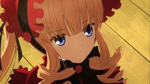 Rating: Safe Score: 0 Tags: 1girl blonde_hair blue_eyes bonnet bow drill_hair flower image long_hair looking_at_viewer pink_rose red_flower rose shinku sidelocks solo twin_drills twintails yellow_background User: admin