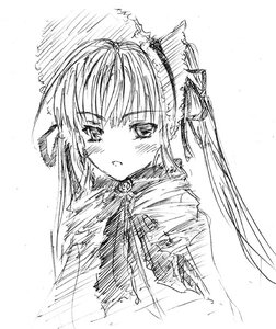 Rating: Safe Score: 0 Tags: 1girl animal_ears auto_tagged bangs blush cat_ears eyebrows_visible_through_hair fur_trim greyscale image long_hair looking_at_viewer monochrome ribbon shinku simple_background sketch solo upper_body white_background User: admin