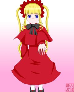 Rating: Safe Score: 0 Tags: 1girl bangs blonde_hair blue_eyes bonnet bow bowtie capelet dress full_body image long_hair long_sleeves looking_at_viewer red_dress shinku shoes sidelocks smile solo standing twintails white_legwear User: admin