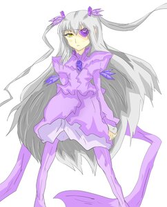 Rating: Safe Score: 0 Tags: 1girl barasuishou dress eyepatch full_body image long_hair long_sleeves pantyhose purple_dress purple_legwear silver_hair solo standing striped vertical_stripes very_long_hair yellow_eyes User: admin