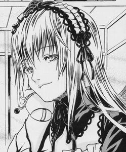 Rating: Safe Score: 0 Tags: 1girl closed_mouth frills greyscale hairband image indoors lolita_hairband long_hair looking_at_viewer monochrome smile solo suigintou upper_body window User: admin