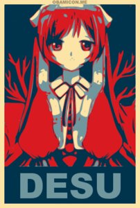 Rating: Safe Score: 0 Tags: 1girl black_border border character_name closed_mouth dress english_text image long_hair looking_at_viewer red_eyes red_theme ribbon solo suiseiseki very_long_hair User: admin