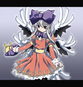 Rating: Safe Score: 0 Tags: 1girl bow dress image letterboxed long_hair long_sleeves looking_at_viewer red_dress silver_hair solo suigintou wings User: admin