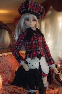 Rating: Safe Score: 0 Tags: 1girl blurry blurry_background depth_of_field doll hat long_hair long_sleeves looking_at_viewer plaid plaid_bow plaid_dress plaid_pants plaid_scarf plaid_shirt plaid_skirt red_eyes sitting solo stuffed_animal suigintou white_hair User: admin
