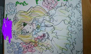 Rating: Safe Score: 0 Tags: 1girl blonde_hair bow dress expressionless flower frills green_eyes image kirakishou long_hair long_sleeves photo pink_flower rose solo traditional_media watercolor_(medium) User: admin