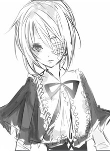 Rating: Safe Score: 0 Tags: 1girl blush capelet eyepatch frills image looking_at_viewer monochrome short_hair solo souseiseki striped upper_body vertical_stripes white_background User: admin