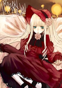 Rating: Safe Score: 0 Tags: 1girl bangs blonde_hair blue_eyes bonnet bow bowtie dress flower frills green_bow green_eyes green_neckwear image long_hair long_sleeves looking_at_viewer red_dress rose rozen_maiden shinku sidelocks sitting solo tsukimichi very_long_hair User: admin