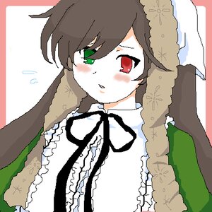 Rating: Safe Score: 0 Tags: 1girl bangs blush brown_hair closed_mouth collared_shirt dress eyebrows_visible_through_hair frills green_eyes heterochromia image long_hair long_sleeves oekaki red_eyes ribbon shirt solo suiseiseki upper_body white_background white_shirt User: admin