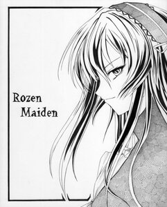 Rating: Safe Score: 0 Tags: 1girl closed_mouth greyscale hairband image long_hair monochrome simple_background solo suigintou upper_body User: admin