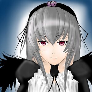 Rating: Safe Score: 0 Tags: 1girl black_dress black_wings blush dress flower frills hairband image long_hair long_sleeves looking_at_viewer pov red_eyes silver_hair smile solo suigintou upper_body wings User: admin