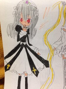 Rating: Safe Score: 0 Tags: black_dress black_footwear dress flower frills image long_hair long_sleeves looking_at_viewer marker_(medium) multiple_girls red_eyes simple_background solo standing suigintou traditional_media watercolor_(medium) white_background User: admin