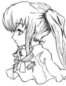 Rating: Safe Score: 0 Tags: 1girl bangs drill_hair eyebrows_visible_through_hair greyscale image long_hair monochrome ponytail profile shinku sidelocks simple_background solo upper_body white_background User: admin