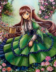 Rating: Safe Score: 0 Tags: 1girl arm_ribbon bangs blush bonnet bow brown_hair capelet commentary_request corset curly_hair doll dress drill_hair flat_chest flower frills garden gothic_lolita grass green_dress green_eyes hairband hat head_scarf headdress heterochromia holding image juliet_sleeves lace layered_sleeves leaf light_smile lolita_fashion long_hair long_sleeves looking_at_viewer marker_(medium) oil_painting_(medium) outdoors painting_(medium) pink_flower pink_rose puffy_long_sleeves puffy_sleeves red_eyes red_flower red_rose ribbon rose rozen_maiden short_over_long_sleeves short_sleeves solo standing suiseiseki tafuto traditional_media tree twin_drills twintails very_long_hair watering_can wide_sleeves User: admin