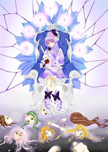 Rating: Safe Score: 0 Tags: 6+girls blonde_hair blue_eyes boots bow brown_hair closed_eyes dress green_eyes green_hair heterochromia image long_hair multiple multiple_girls petals pink_hair purple_eyes purple_hair smile tagme very_long_hair wings yellow_eyes User: admin