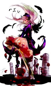 Rating: Safe Score: 0 Tags: 1girl bird blood dress feathered_wings feathers hat image long_hair long_sleeves looking_at_viewer red_eyes solo suigintou tabard wide_sleeves wings User: admin
