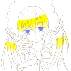 Rating: Safe Score: 0 Tags: 1girl bangs blonde_hair blue_eyes drill_hair eyebrows_visible_through_hair image long_hair looking_at_viewer shinku simple_background solo twintails upper_body white_background User: admin