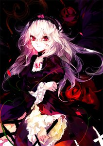 Rating: Safe Score: 0 Tags: 1girl black_dress choker commentary_request dress flower frilled_sleeves frills gothic_lolita hairband image kumaaaaaaa lolita_fashion lolita_hairband long_hair long_sleeves looking_at_viewer petals photoshop_(medium) puffy_sleeves red_eyes red_flower rose rozen_maiden silver_hair solo suigintou wide_sleeves wings User: admin