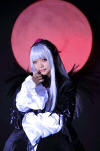 Rating: Safe Score: 0 Tags: 1girl bangs dress frills full_moon hairband lips lolita_fashion long_hair long_sleeves looking_at_viewer moon night red_eyes red_moon solo suigintou wings User: admin