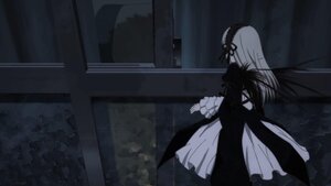 Rating: Safe Score: 0 Tags: black_dress dress hairband image lolita_hairband long_hair long_sleeves monochrome solo standing suigintou wings User: admin