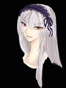 Rating: Safe Score: 0 Tags: 1girl bangs black_background hairband image long_hair looking_at_viewer portrait red_eyes simple_background smile solo suigintou User: admin