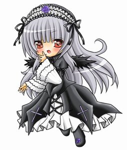 Rating: Safe Score: 0 Tags: 1girl black_dress blush dress flower frills full_body hairband image lolita_fashion long_hair long_sleeves looking_at_viewer red_eyes silver_hair solo suigintou white_background wings User: admin