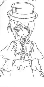 Rating: Safe Score: 0 Tags: 1girl capelet eyebrows_visible_through_hair frills greyscale hat image long_sleeves looking_at_viewer monochrome neck_ribbon ribbon short_hair simple_background solo souseiseki white_background User: admin