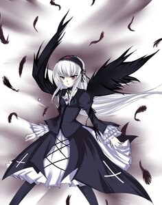 Rating: Safe Score: 0 Tags: 1girl bird black_feathers black_wings dove dress feathered_wings feathers frills hairband image juliet_sleeves long_hair long_sleeves looking_at_viewer puffy_sleeves red_eyes ribbon silver_hair solo suigintou white_feathers wings User: admin