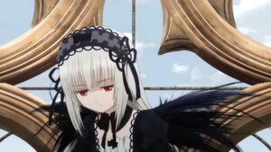 Rating: Safe Score: 0 Tags: 1girl bangs black_ribbon black_wings day detached_collar dress flower frills hairband image long_hair long_sleeves looking_at_viewer red_eyes ribbon rose silver_hair sky solo suigintou wings User: admin