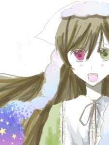 Rating: Safe Score: 0 Tags: 1girl blush brown_hair frills image long_hair looking_at_viewer open_mouth solo star_(symbol) suiseiseki User: admin