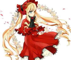 Rating: Safe Score: 0 Tags: 1girl blonde_hair blue_eyes bonnet bow dress drill_hair flower image long_hair petals red_dress red_flower rose rose_petals shinku solo striped twintails very_long_hair User: admin