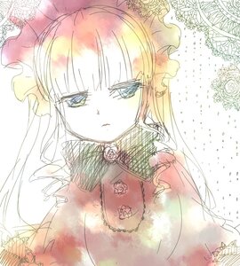 Rating: Safe Score: 0 Tags: 1girl bangs blonde_hair blue_eyes blunt_bangs eyebrows_visible_through_hair flower image long_hair rose shinku signature solo upper_body User: admin