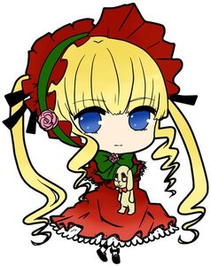 Rating: Safe Score: 0 Tags: 1girl blonde_hair blue_eyes blush bonnet bow chibi cup dress flower full_body green_bow image long_hair long_sleeves looking_at_viewer red_dress rose shinku simple_background solo standing teacup white_background User: admin